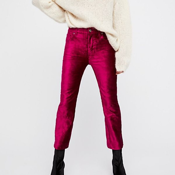 Free People Pants - Free People Velvet Crop Flare